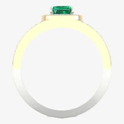 Mens Lab Created Green Emerald 10K Gold Sterling Silver Fashion Ring