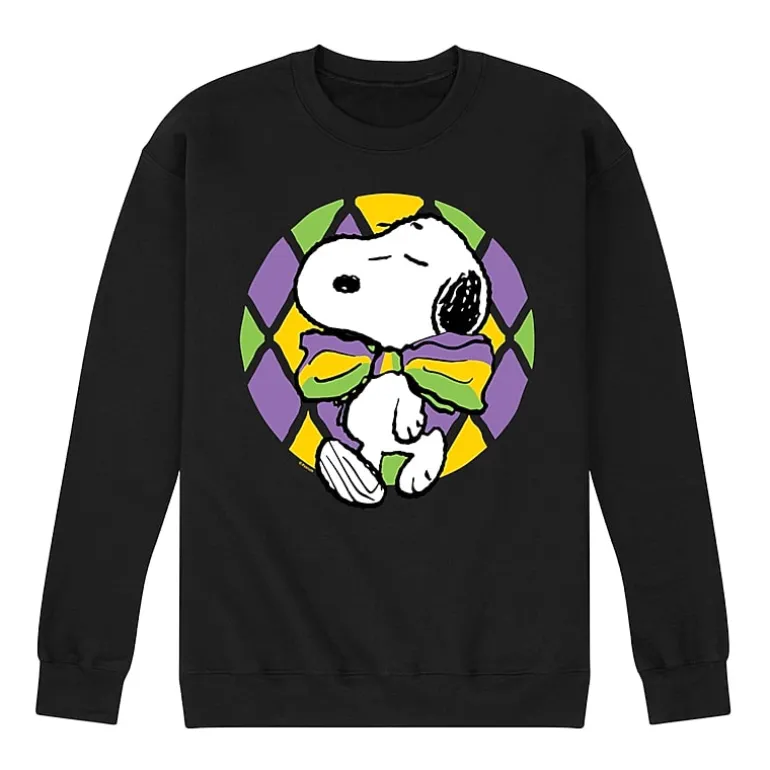 Mens Long Sleeve Peanuts Mardi Gras Sweatshirt