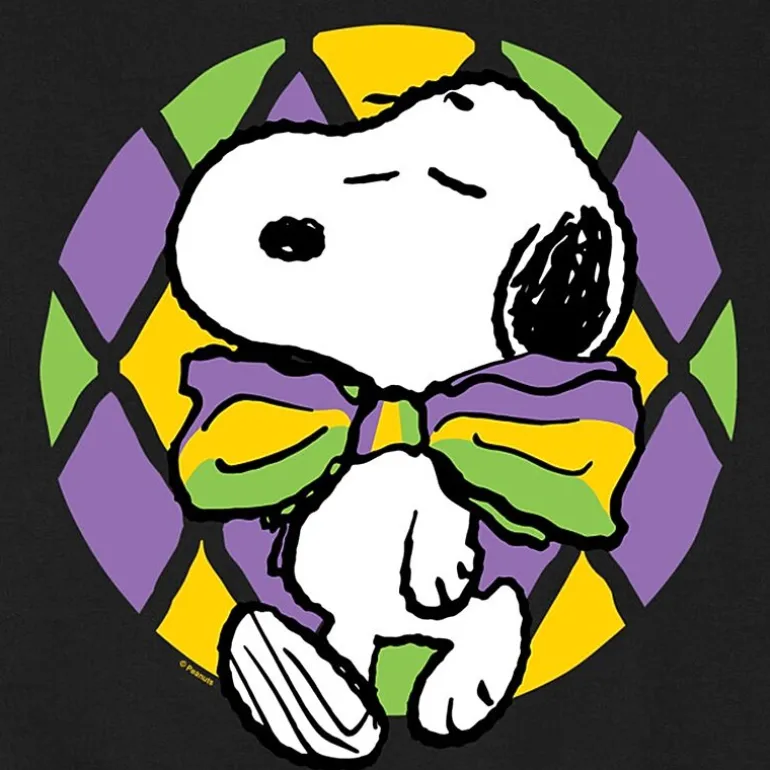 Mens Long Sleeve Peanuts Mardi Gras Sweatshirt
