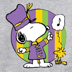 Mens Long Sleeve Peanuts Mardi Gras Sweatshirt