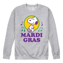 Mens Long Sleeve Peanuts Mardi Gras Sweatshirt