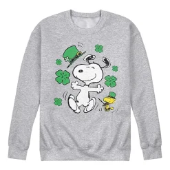 Mens Long Sleeve Peanuts St. Patrick's Day Sweatshirt
