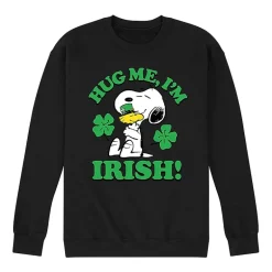Mens  Long Sleeve Peanuts St. Patrick's Day Sweatshirt