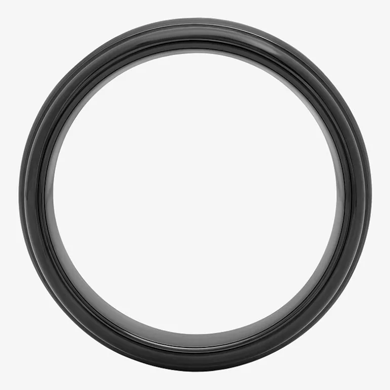 Men's 6mm Black Tungsten Carbide Ring
