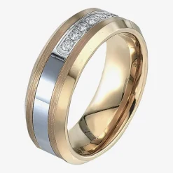 Mens 8MM 1/5 CT. Natural White Diamond Tungsten Wedding Band