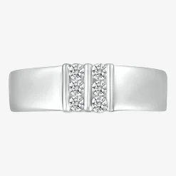Mens 3.5MM 1/5 CT. Natural White Diamond 10K Gold Wedding Band