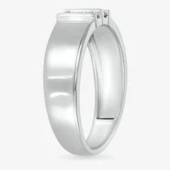 Mens 3.5MM 1/5 CT. Natural White Diamond 10K Gold Wedding Band