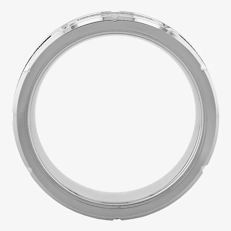Mens 8MM 1/8 CT. T.W. Diamond Tungsten Wedding Band