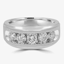 Mens 8MM 1 1/2 CT. T.W. Natural Diamond 10K Gold Wedding Band