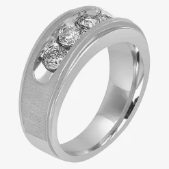 Mens 8MM 1 1/2 CT. T.W. Natural Diamond 10K Gold Wedding Band