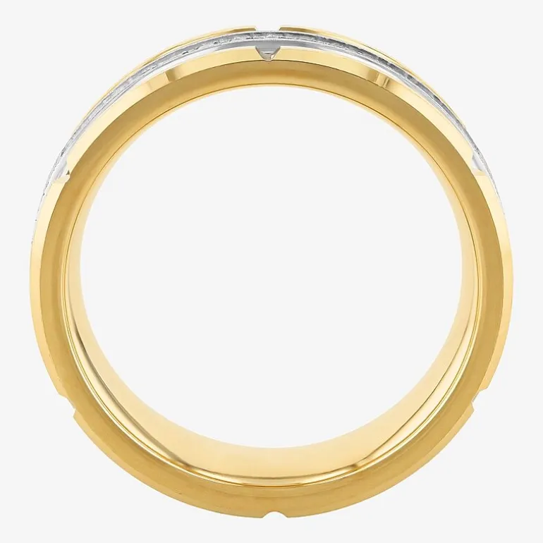Mens 8MM 1/8 CT. T.W. Natural White Diamond Tungsten Wedding Band