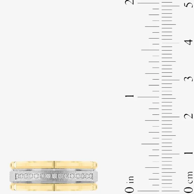 Mens 8MM 1/8 CT. T.W. Natural White Diamond Tungsten Wedding Band