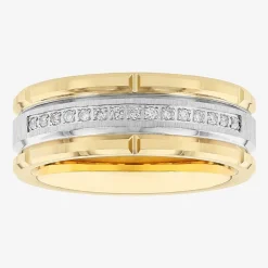 Mens 8MM 1/8 CT. T.W. Natural White Diamond Tungsten Wedding Band
