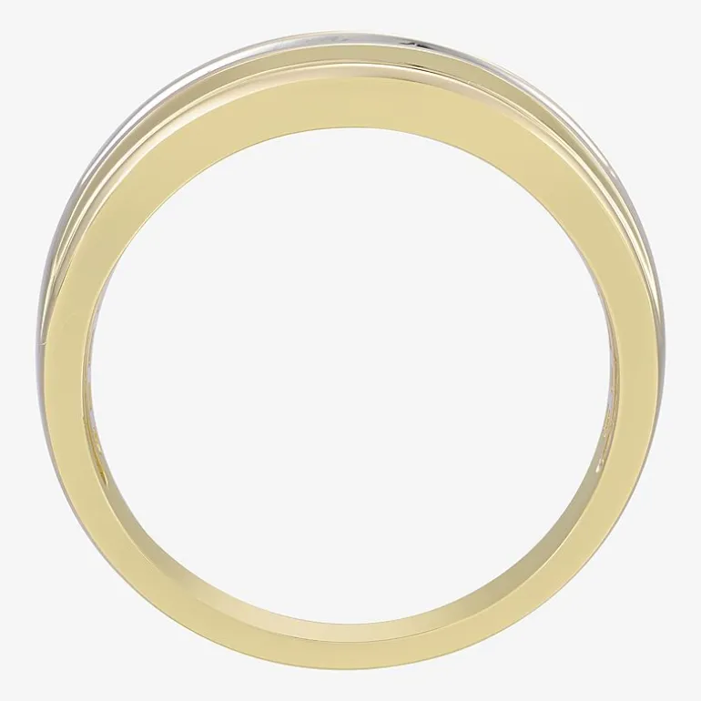 Mens 8MM 1/2 CT. T.W. Natural White Diamond 10K Gold Wedding Band