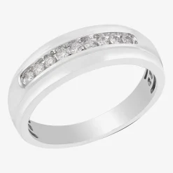 Mens 7MM 1/4 CT. T.W. Natural White Diamond 10K Gold Wedding Band