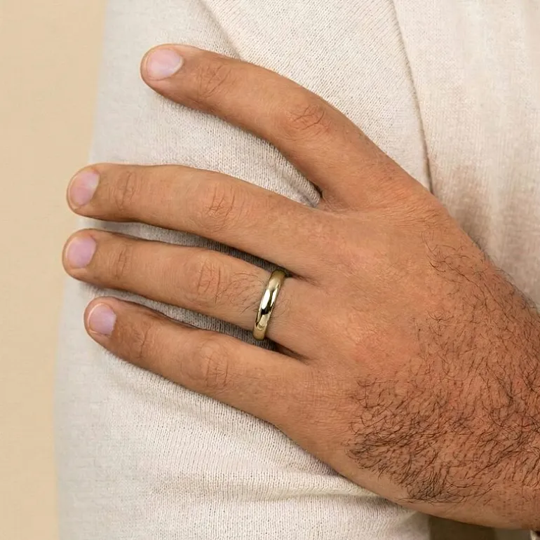 Mens 4MM 10K Gold Wedding Band