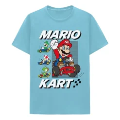 Mens Round Neck Short Sleeve Regular Fit Super Mario Graphic T-Shirt