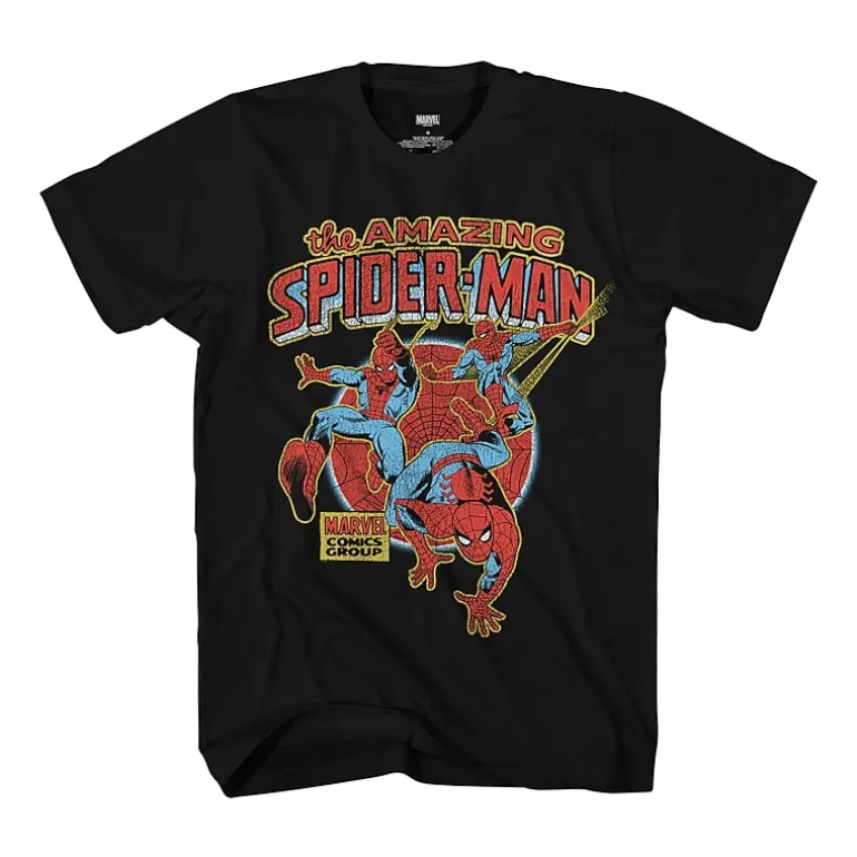 Mens Short Sleeve Spiderman Graphic T-Shirt