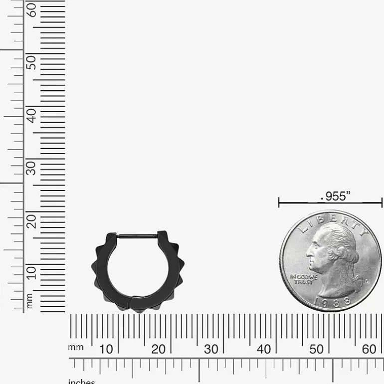 Mens Stainless Steel 15mm Hoop Earrings