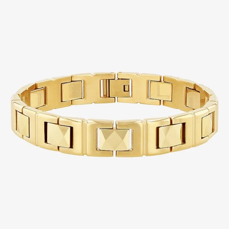 Mens Stainless Steel Solid 8 1/2 Inch Link Bracelet
