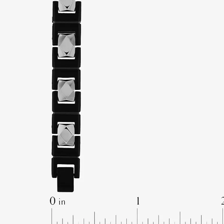 Mens Stainless Steel Solid 8 1/2 Inch Link Bracelet