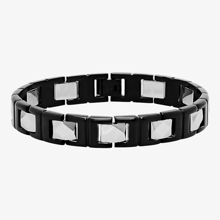 Mens Stainless Steel Solid 8 1/2 Inch Link Bracelet