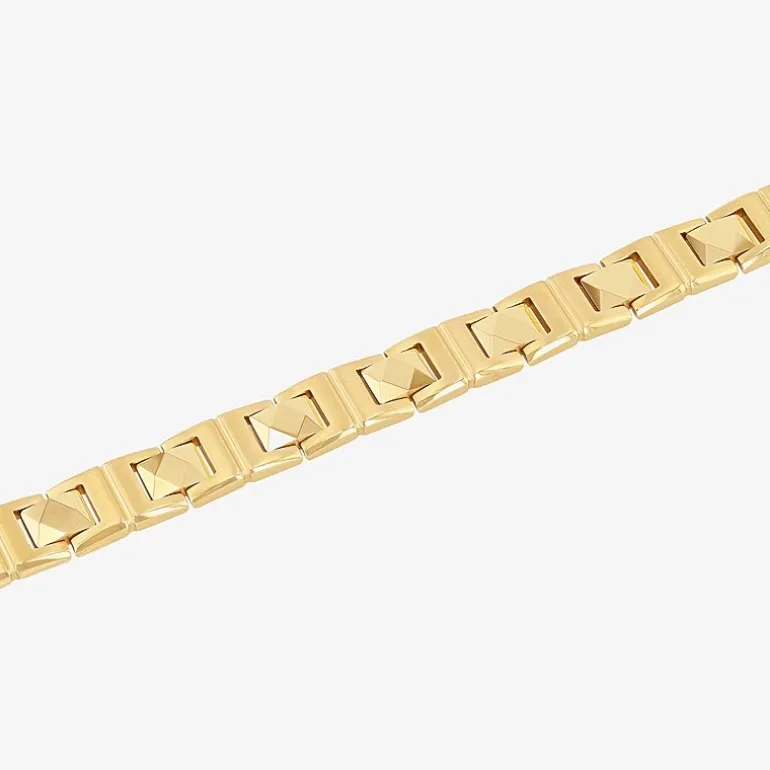 Mens Stainless Steel Solid 8 1/2 Inch Link Bracelet