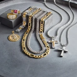 Mens Sterling Silver 22 Inch Link Chain Necklace