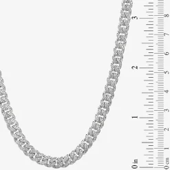 Mens Sterling Silver 22 Inch Link Chain Necklace