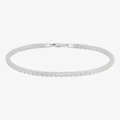 Mens Sterling Silver 8 1/2 Inch Solid Box Chain Bracelet