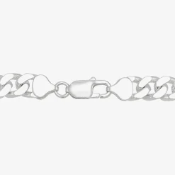 Mens Sterling Silver 8 1/2 Inch Solid Curb Chain Bracelet