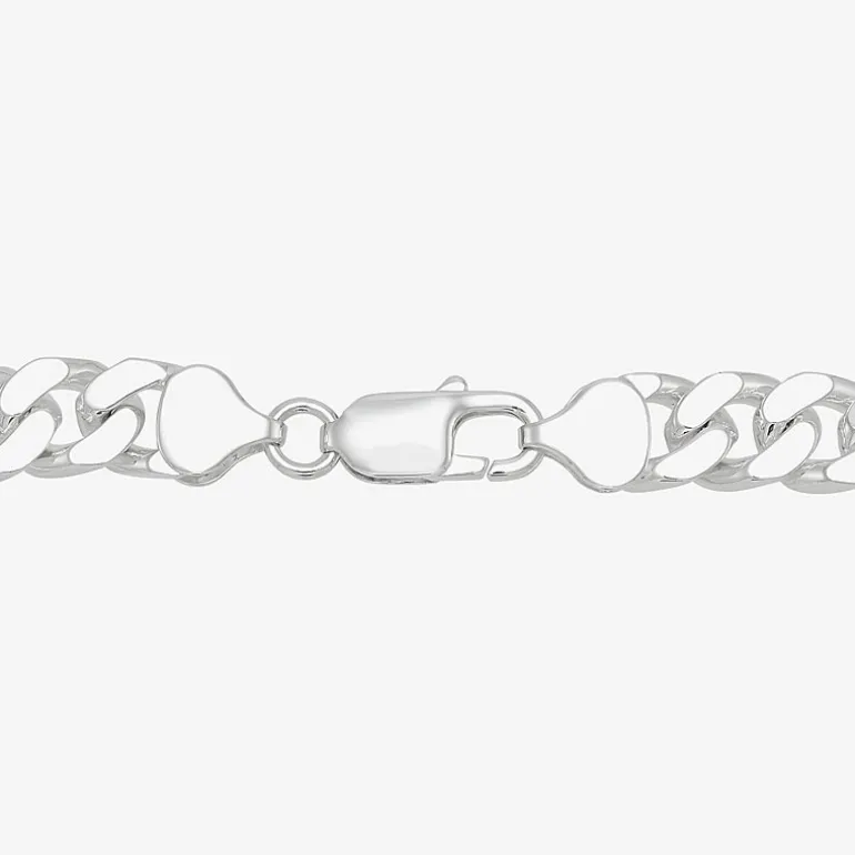 Mens Sterling Silver 8 1/2 Inch Solid Curb Chain Bracelet