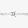 Mens White Sapphire Sterling Silver 20 Inch Tennis Necklace