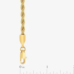 Men's Yellow Stainless Steel Solid Rope Chain Necklace