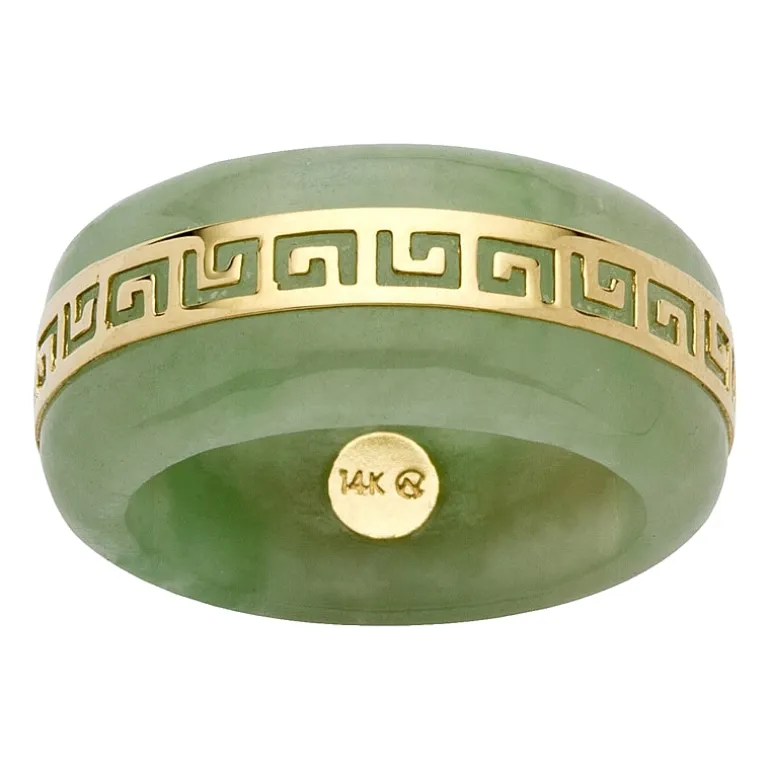 9M Genuine Jade 14K or 10k Gold Band