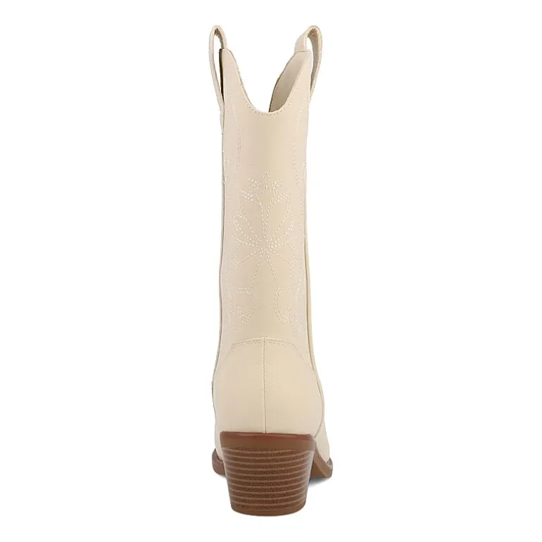 Mia Girl Womens Faylinn Stacked Heel Cowboy Boots
