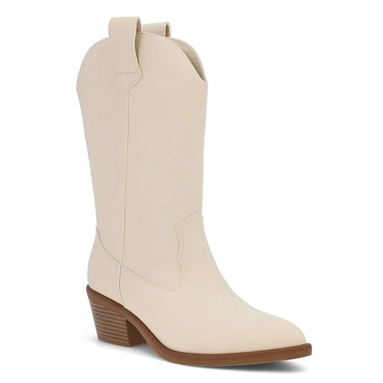 Mia Girl Womens Faylinn Stacked Heel Cowboy Boots