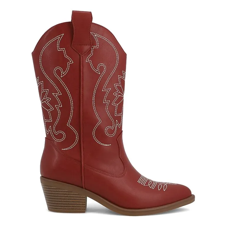 Mia Girl Womens Faylinn Stacked Heel Cowboy Boots