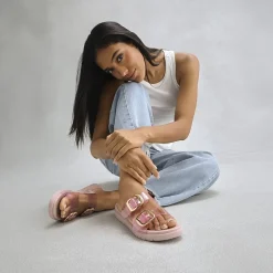 Mia Girl Womens Natesi Adjustable Strap Jelly Flat Sandals