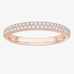 Micro Pave Womens 2MM 1/4 CT. T.W. Natural White Diamond 10K Gold Anniversary Wedding Band