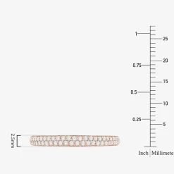 Micro Pave Womens 2MM 1/4 CT. T.W. Natural White Diamond 10K Gold Anniversary Wedding Band