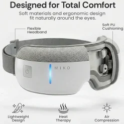 Miko Gaze Eye Massager with Heat, Air Pressure, 4 Massage Modes & Bluetooth Music