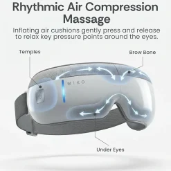 Miko Gaze Eye Massager with Heat, Air Pressure, 4 Massage Modes & Bluetooth Music