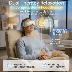 Miko Gaze Eye Massager with Heat, Air Pressure, 4 Massage Modes & Bluetooth Music