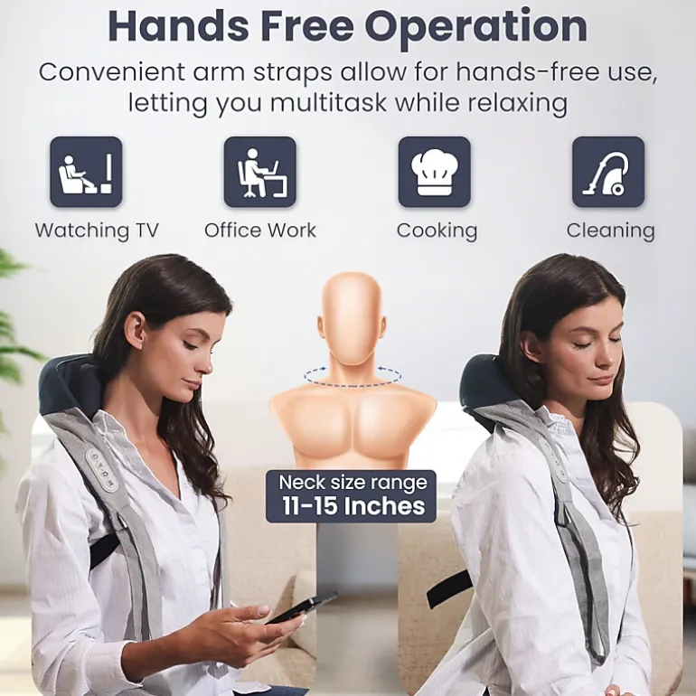 Miko Shiatsu Neck and Back Massager Hands Free & Heat - App Controlled