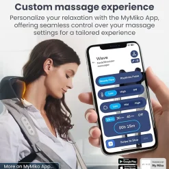 Miko Shiatsu Neck and Back Massager Hands Free & Heat - App Controlled