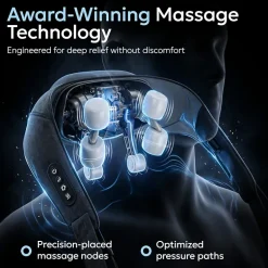 Miko Wave Heated Neck & Back Massager with Heat, Cordless and Hands-Free
