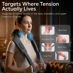 Miko Wave Heated Neck & Back Massager with Heat, Cordless and Hands-Free