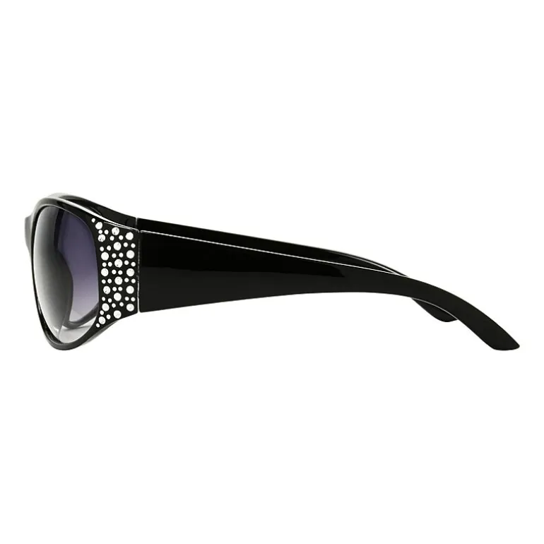 Mixit Black With Gem Detail Womens UV Protection Sunglasses
