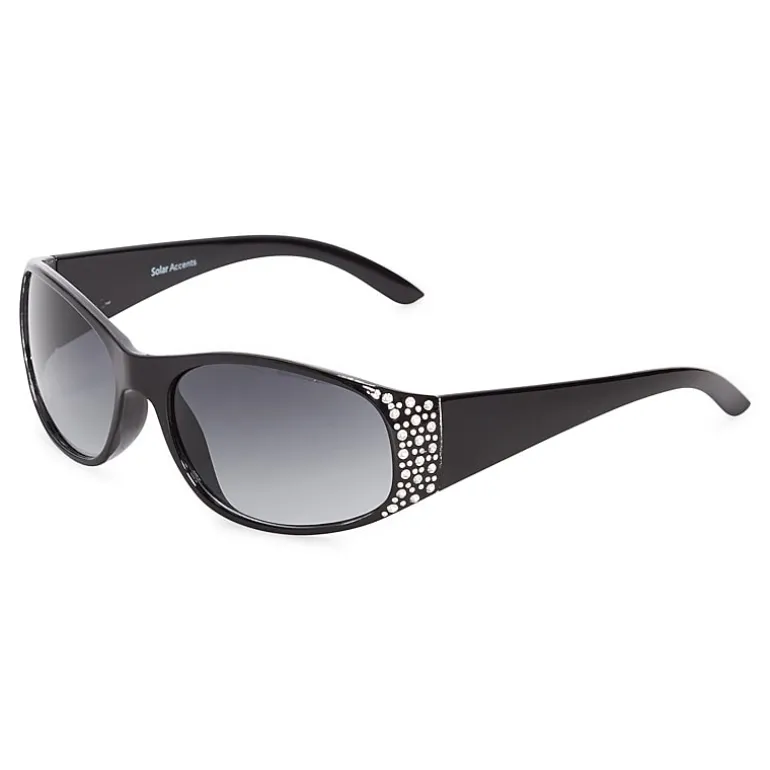 Mixit Black With Gem Detail Womens UV Protection Sunglasses